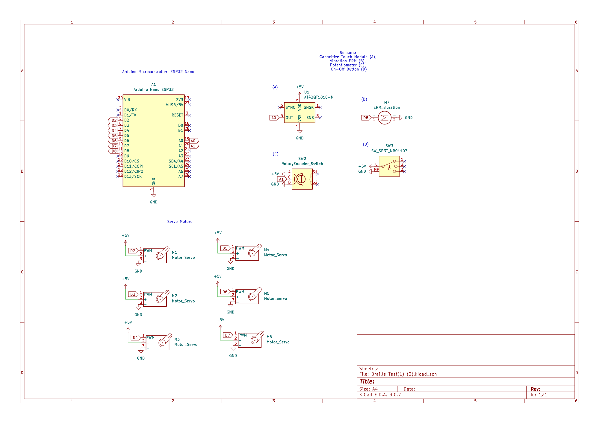 Preliminary Circuit Schematic for the Tactility device.